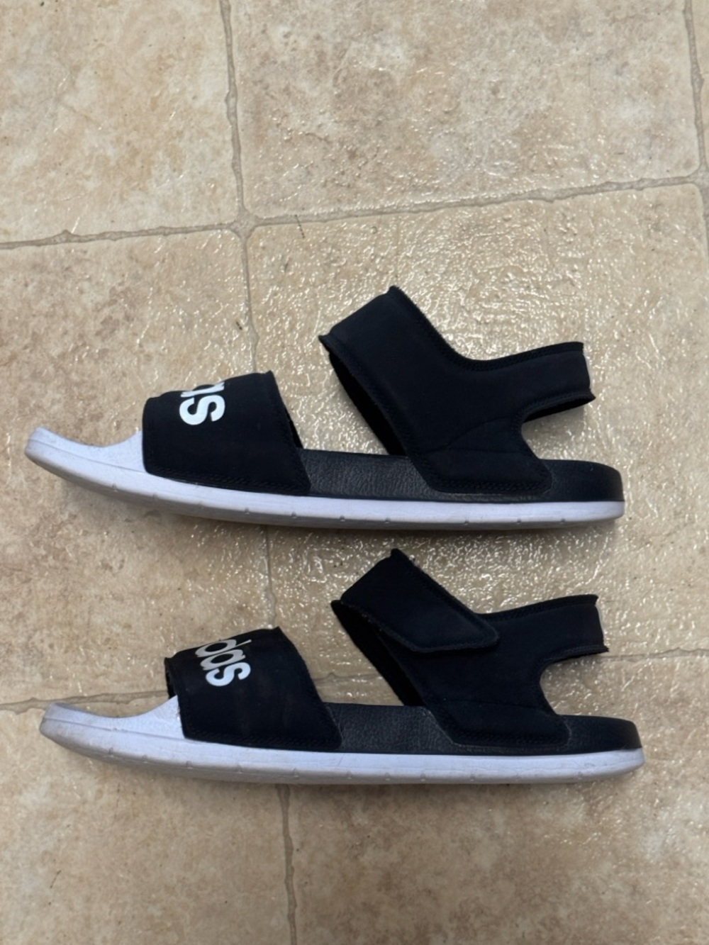 Adidas F35416 Unisex Men's 8 / Women's 9 Black/White Adilette Sandal - Picture 3 of 8